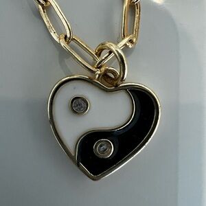 Ying Yang Heart Mini Paperclip chain